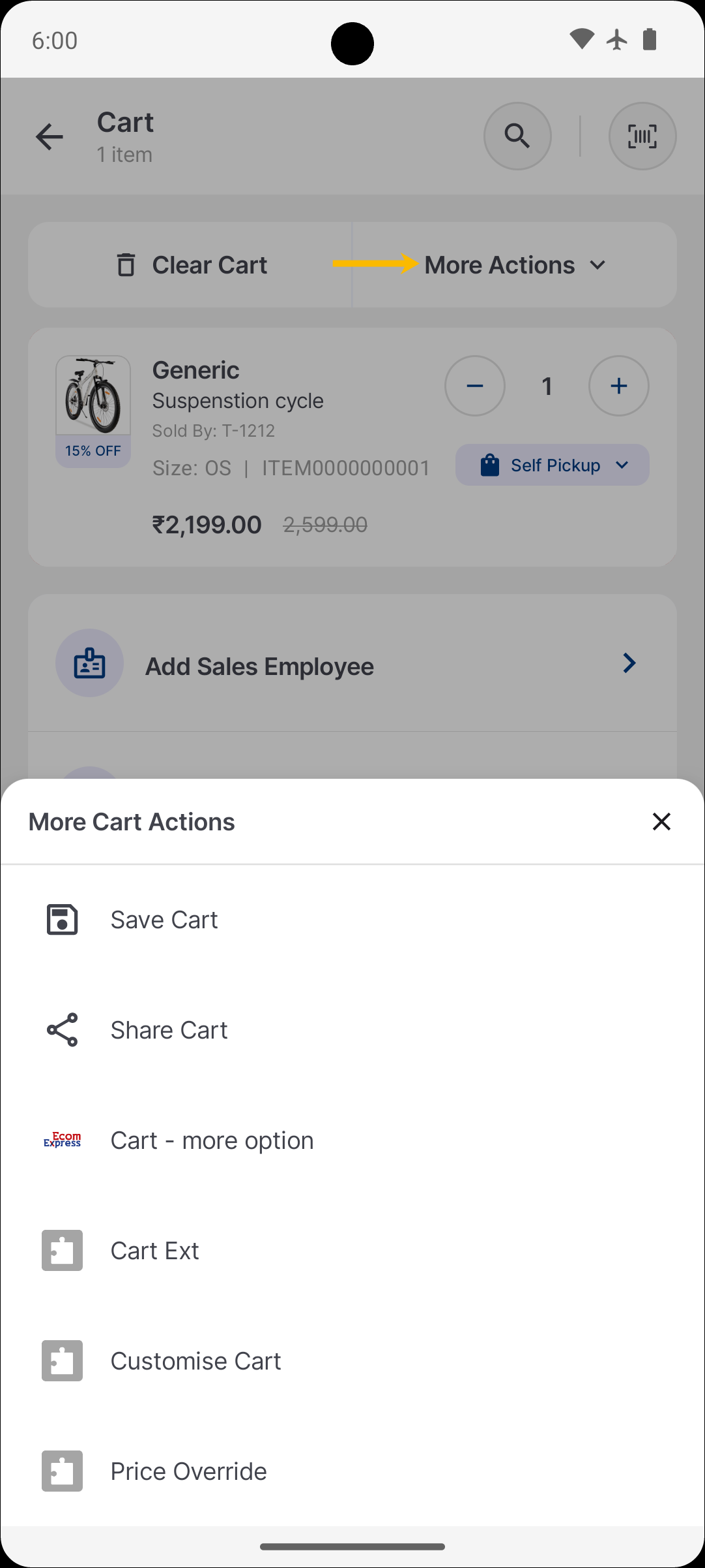 Cart Action