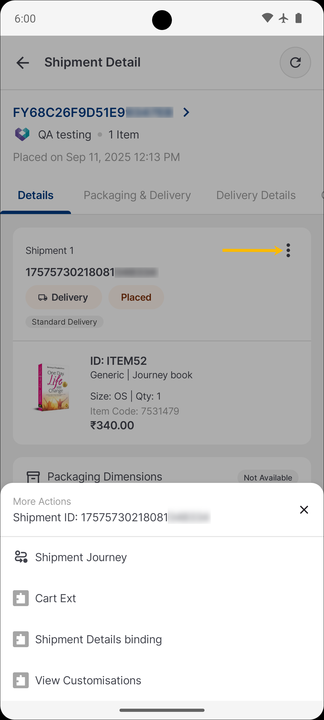 Shipment Details